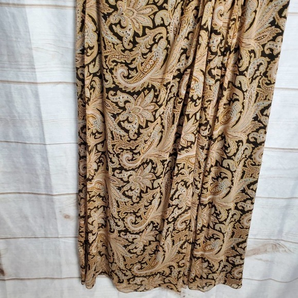 Lauren Ralph Lauren Dress Womens 6 Paisley Crinkle Georgette One Shoulder Gown - Picture 5 of 12
